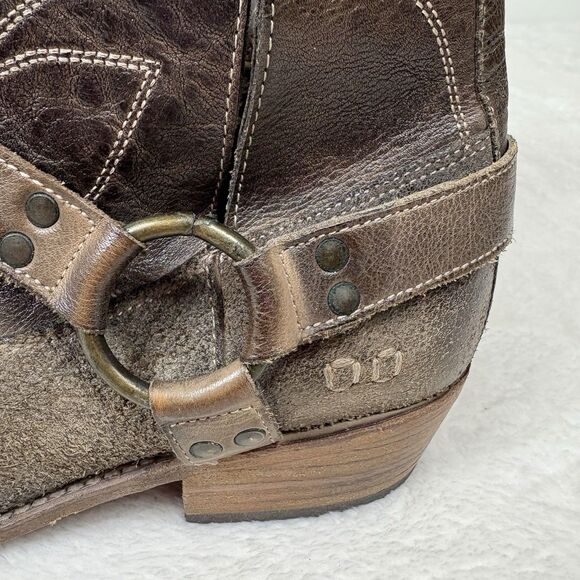 Bed Stu Women's 9.5 Canada Taupe Western Ankle Leather Boot Cobbler Distressed - Picture 7 of 15